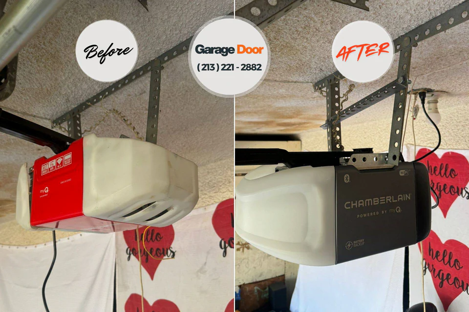 Before and after: garage door repair Union City, GA